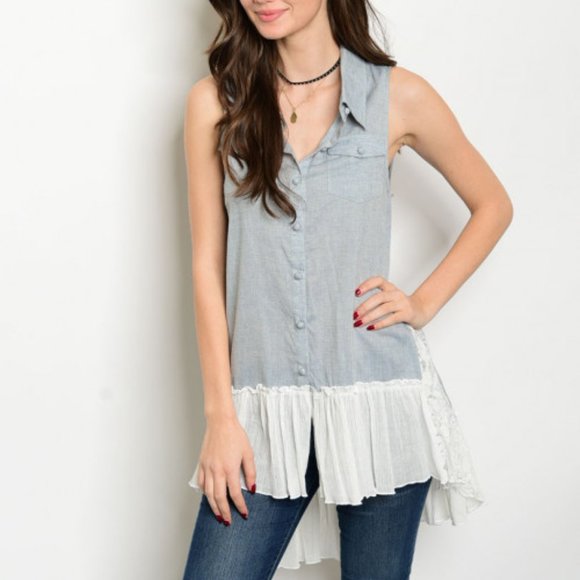BOHO BABE HI-LOW TUNIC TOP - Picture 6 of 6